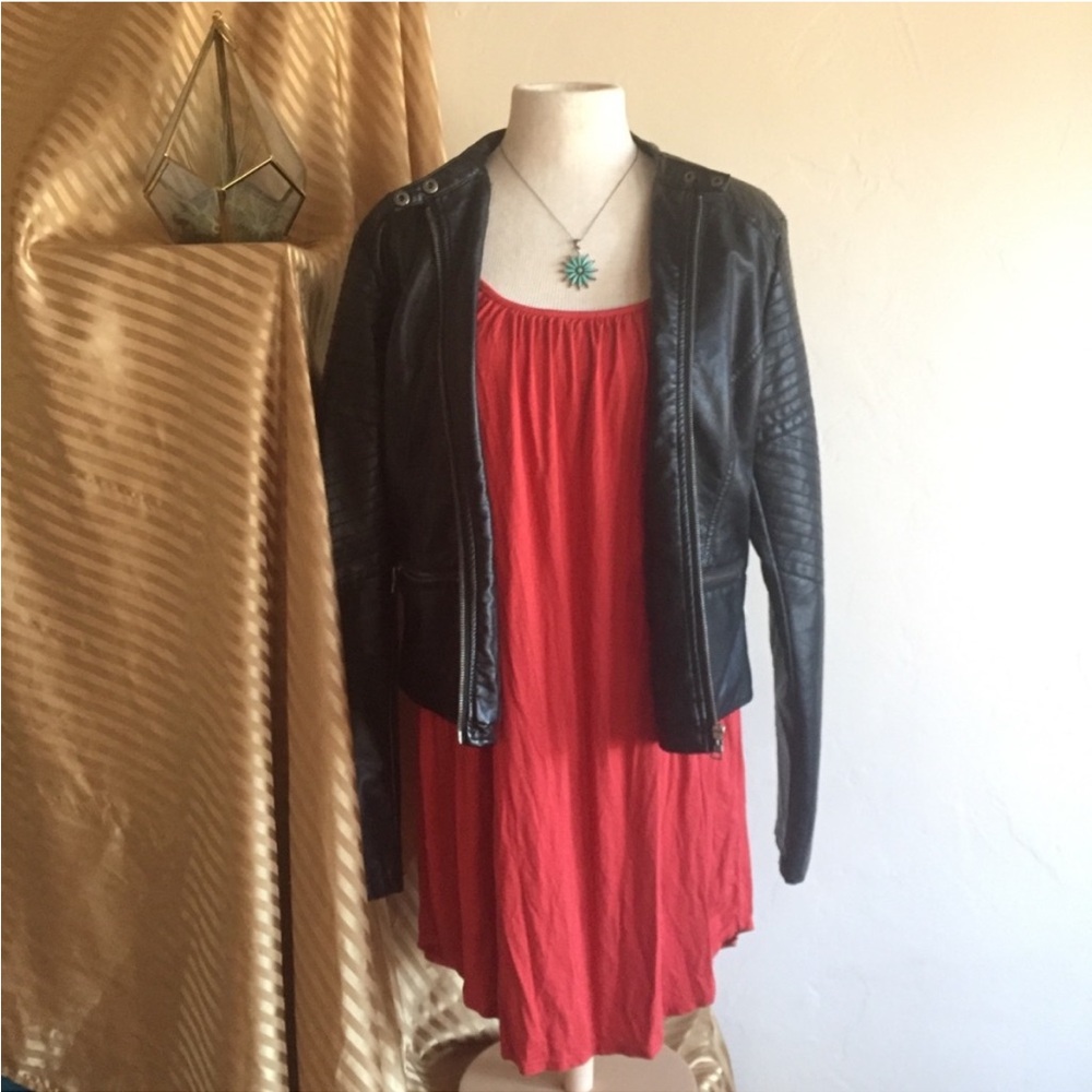 THREE DOTS spaghetti strap burnt orange dress - Picture 7 of 7